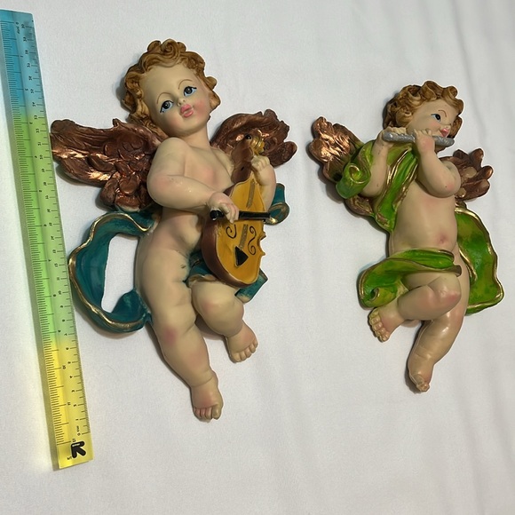 Porcelain Hand painted Guardian Angel figurines for wall decor